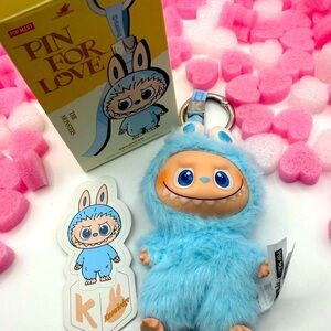 POP MART THE MONSTERS Pin for Love Blue Bunny Plush Pendant “K”